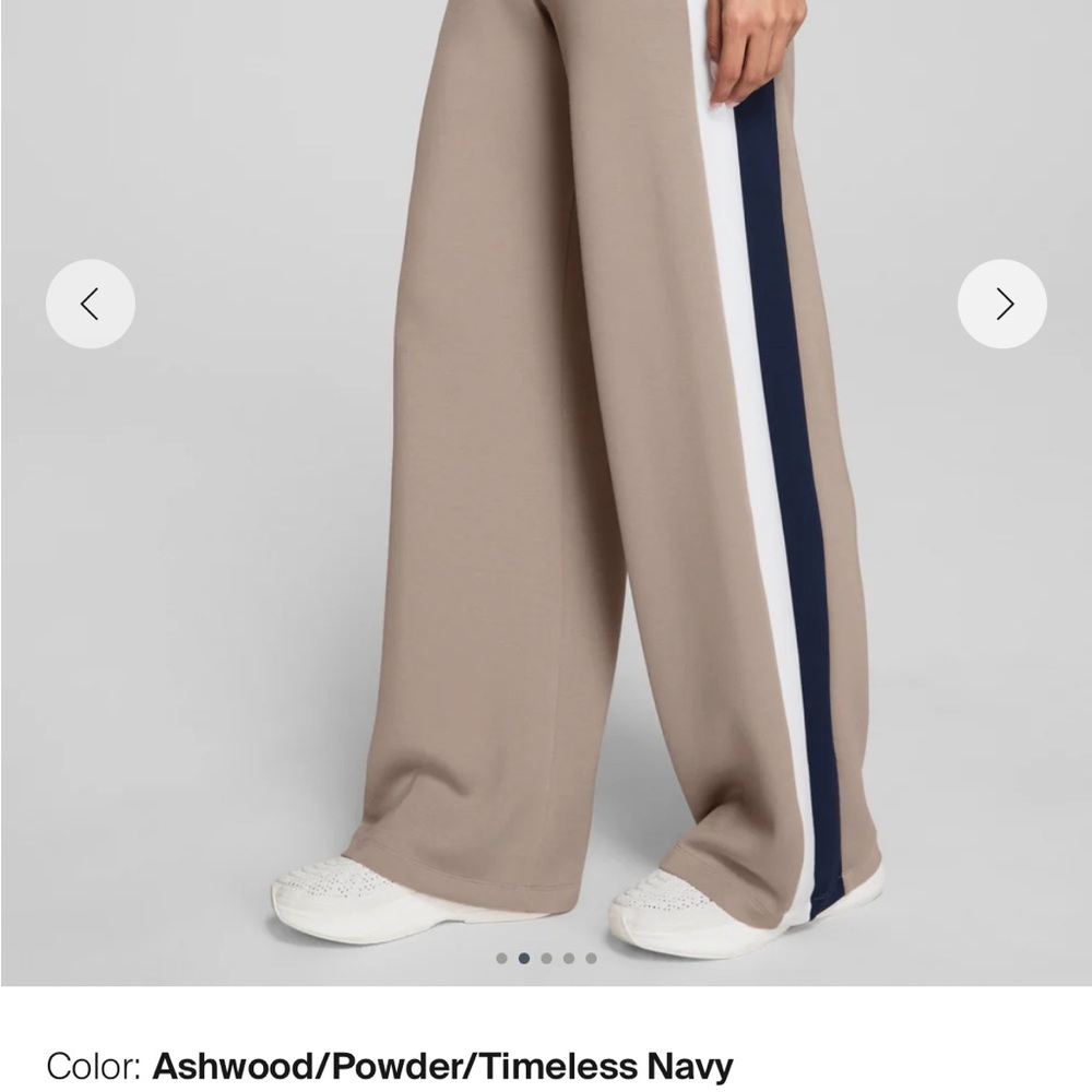 SPANX Ashwood Wide-Leg Pants with Navy Stripe